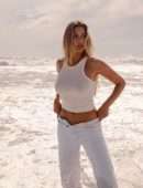 Kara del Toro Booty in Jeans at the Beach Photoshoot