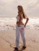 Kara del Toro Booty in Jeans at the Beach Photoshoot