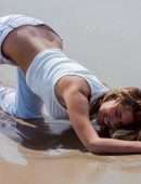 Kara del Toro Booty in Jeans at the Beach Photoshoot