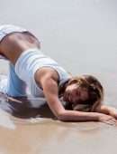 Kara del Toro Booty in Jeans at the Beach Photoshoot