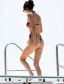 Kendall Jenner Booty in Thong Bikini on a Boat in Capri