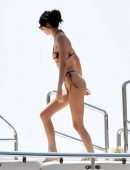 Kendall Jenner Booty in Thong Bikini on a Boat in Capri