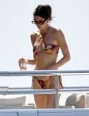 Kendall Jenner Booty in Thong Bikini on a Boat in Capri