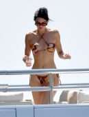 Kendall Jenner Booty in Thong Bikini on a Boat in Capri