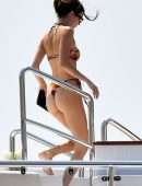 Kendall Jenner Booty in Thong Bikini on a Boat in Capri