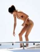 Kendall Jenner Booty in Thong Bikini on a Boat in Capri