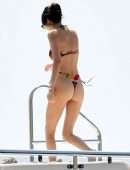 Kendall Jenner Booty in Thong Bikini on a Boat in Capri