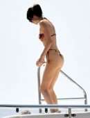 Kendall Jenner Booty in Thong Bikini on a Boat in Capri