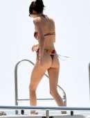 Kendall Jenner Booty in Thong Bikini on a Boat in Capri