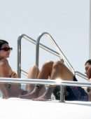 Kendall Jenner Booty in Thong Bikini on a Boat in Capri