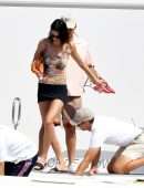 Kendall Jenner Booty in Thong Bikini on a Boat in Capri