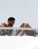 Kendall Jenner Booty in Thong Bikini on a Boat in Capri