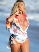 Khloe Terae Cleavage in Bikini at the Beach in Santa Monica
