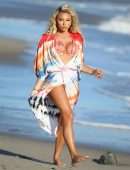 Khloe Terae Cleavage in Bikini at the Beach in Santa Monica