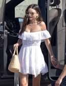 Miranda Kerr Leggy in a White Dress on Holidays in Portofino