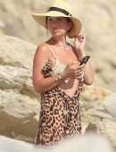 Myleene Klass in Printed Swimwear in Spain