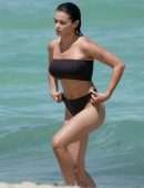 Paris Berelc in a Thong Bikini on the Beach in Miami