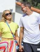 Paris Hilton "Pokies" in Yellow tshirt Out in Malibu