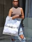 Shanina Shaik Shopping in Torn Jeans in Beverly Hills