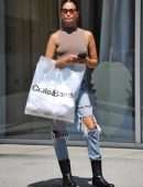 Shanina Shaik Shopping in Torn Jeans in Beverly Hills
