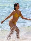 Camila Cabello Booty in Mustard Bikini at a Beach in Miami