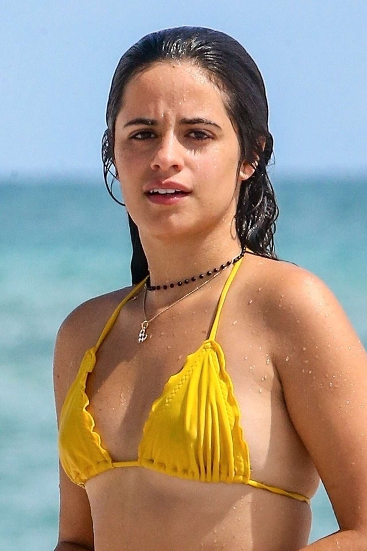 Camila Cabello Booty in Mustard Bikini at a Beach in Miami