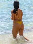 Camila Cabello Booty in Mustard Bikini at a Beach in Miami