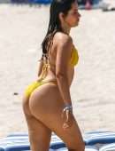 Camila Cabello Booty in Mustard Bikini at a Beach in Miami