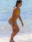 Camila Cabello Booty in Mustard Bikini at a Beach in Miami