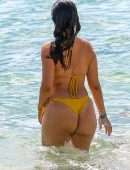 Camila Cabello Booty in Mustard Bikini at a Beach in Miami