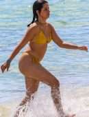 Camila Cabello Booty in Mustard Bikini at a Beach in Miami