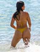 Camila Cabello Booty in Mustard Bikini at a Beach in Miami
