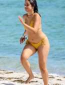 Camila Cabello Booty in Mustard Bikini at a Beach in Miami