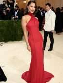 Eiza Gonzalez Gorgeous Leggy in Sexy Red Dress at 2021 Met Gala in New York