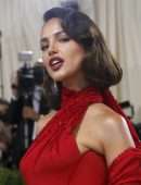 Eiza Gonzalez Gorgeous Leggy in Sexy Red Dress at 2021 Met Gala in New York