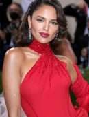 Eiza Gonzalez Gorgeous Leggy in Sexy Red Dress at 2021 Met Gala in New York