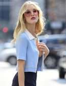 Joy Corrigan Leggy and in an Open Jacket for a Photoshoot in New York