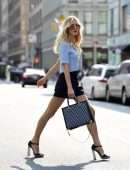 Joy Corrigan Leggy and in an Open Jacket for a Photoshoot in New York
