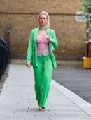 Lottie Moss Pokies in a Sheer Shirt Out in London
