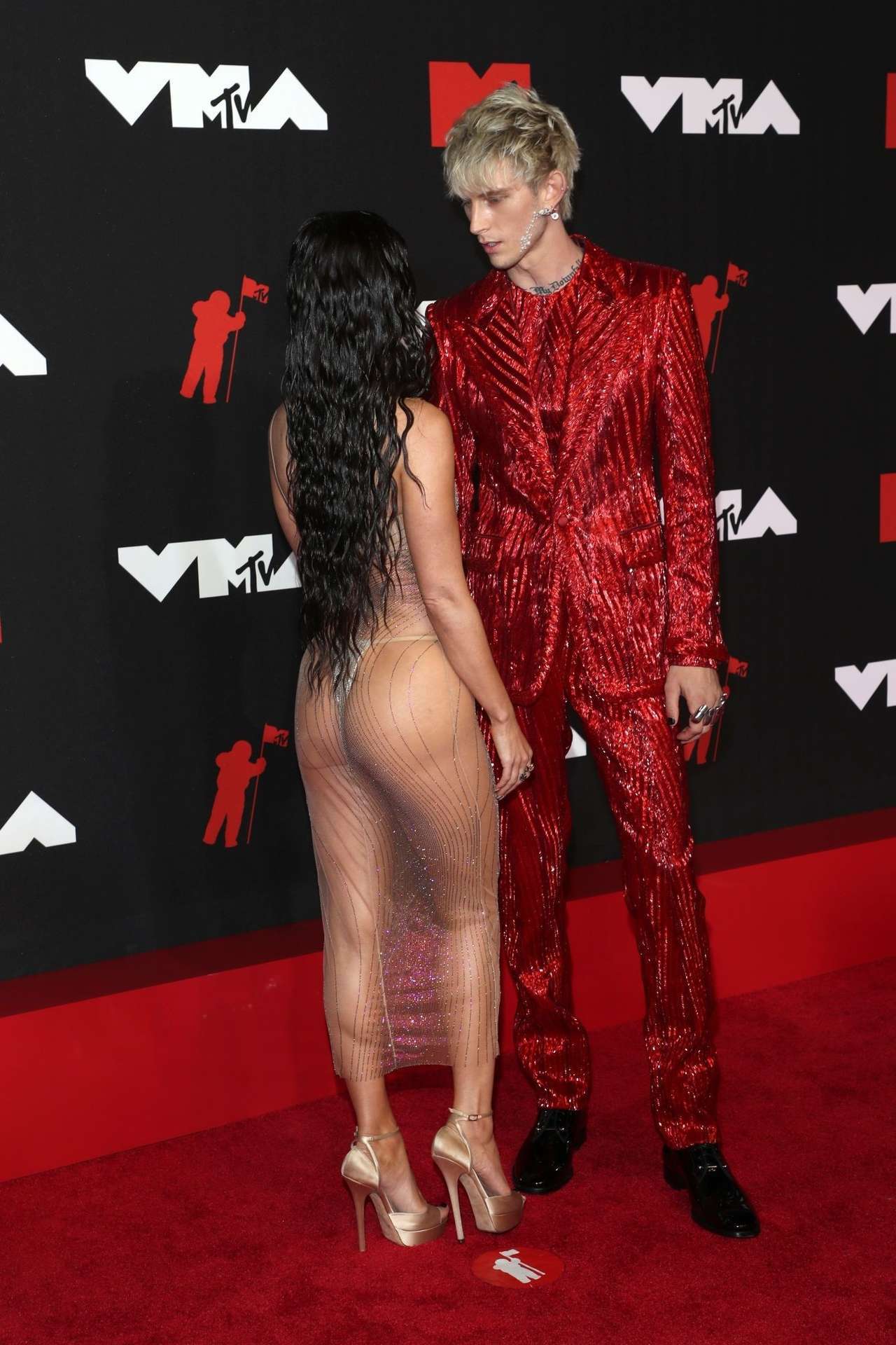 Megan Fox in a See-Through Dress at 2021 MTV Video Music Awards in New York