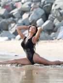 Val Fit Booty in Black Swimsuit, Photoshoot for 138 Water in Malibu