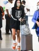 Vanessa Hudgens Leggy, Arrives at JFK Airport in New York