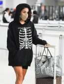 Vanessa Hudgens Leggy, Arrives at JFK Airport in New York