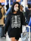 Vanessa Hudgens Leggy, Arrives at JFK Airport in New York