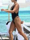 Vanessa Hudgens Booty in Black Swimsuit on a Beach in Miami