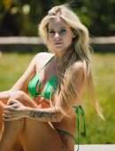Avril Lavigne Gorgeous in a Tiny Green Bikini
