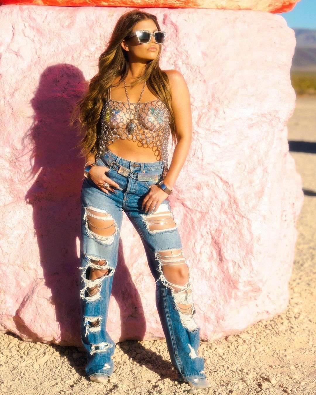 Chanel West Coast in a Sheer See-Through Top