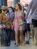 Elle Fanning Upskirt while Riding a Bicycle at Hulu’s TV Series Set in Tybee Island