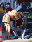 Emmy Rossum Leggy, Filming 'Angelyne' in Los Angeles