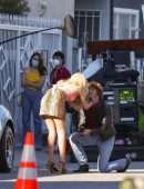 Emmy Rossum Leggy, Filming 'Angelyne' in Los Angeles